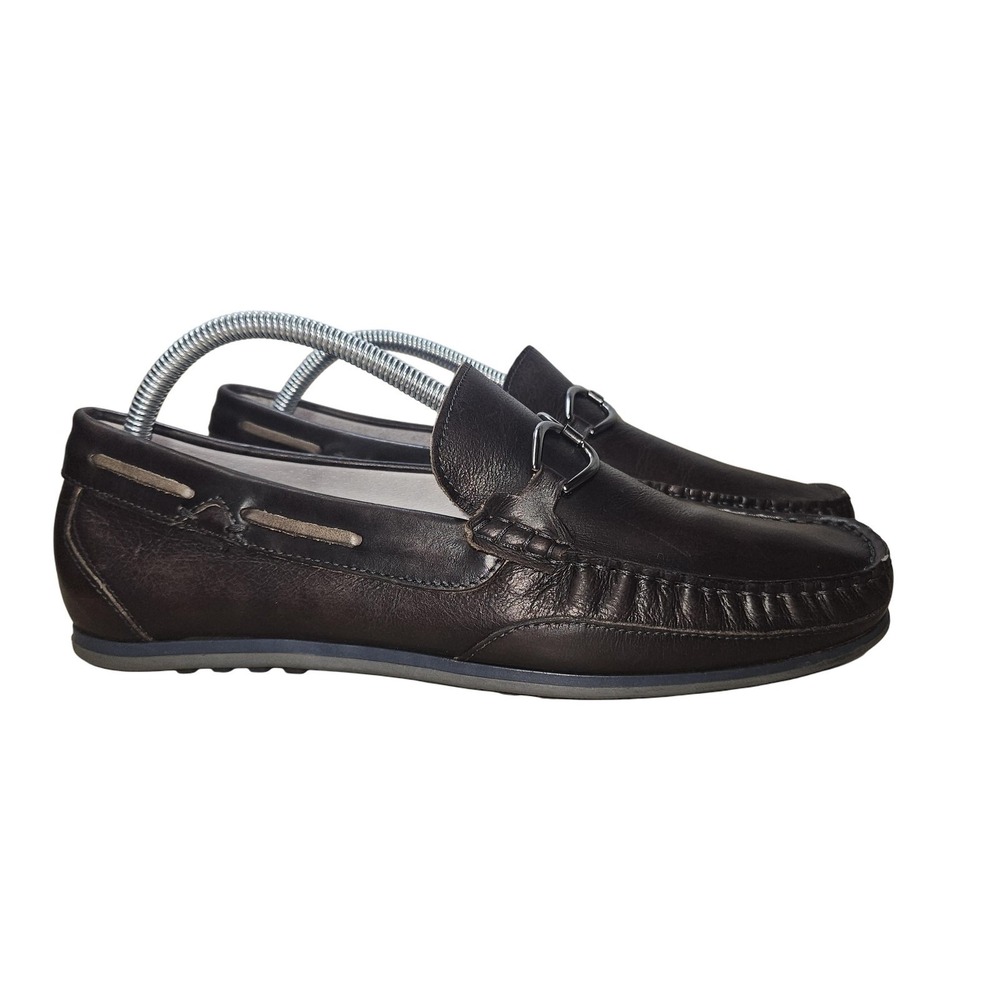 Bacco Bucci Bit Loafer Shoes Mens SZ 9.5 Leather Horsebit‎ Slip On Moccasin